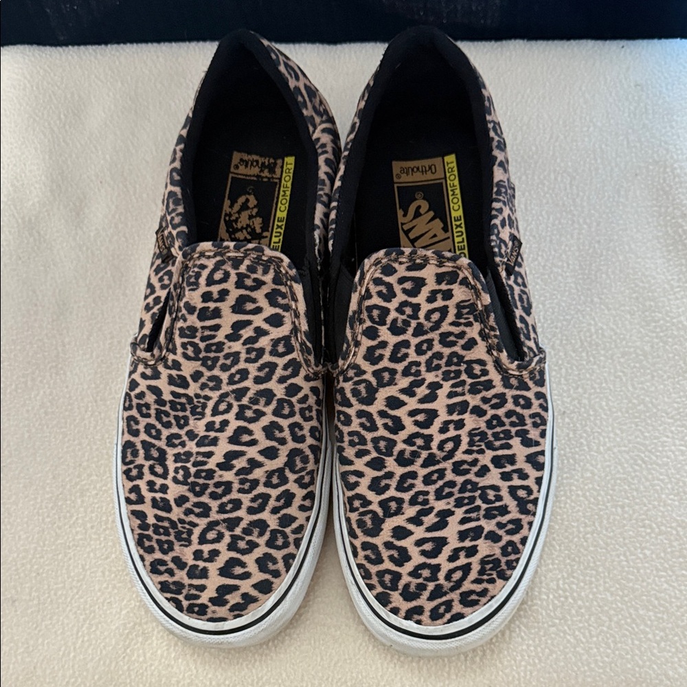 Vans Leopard Print Slip-On Flats